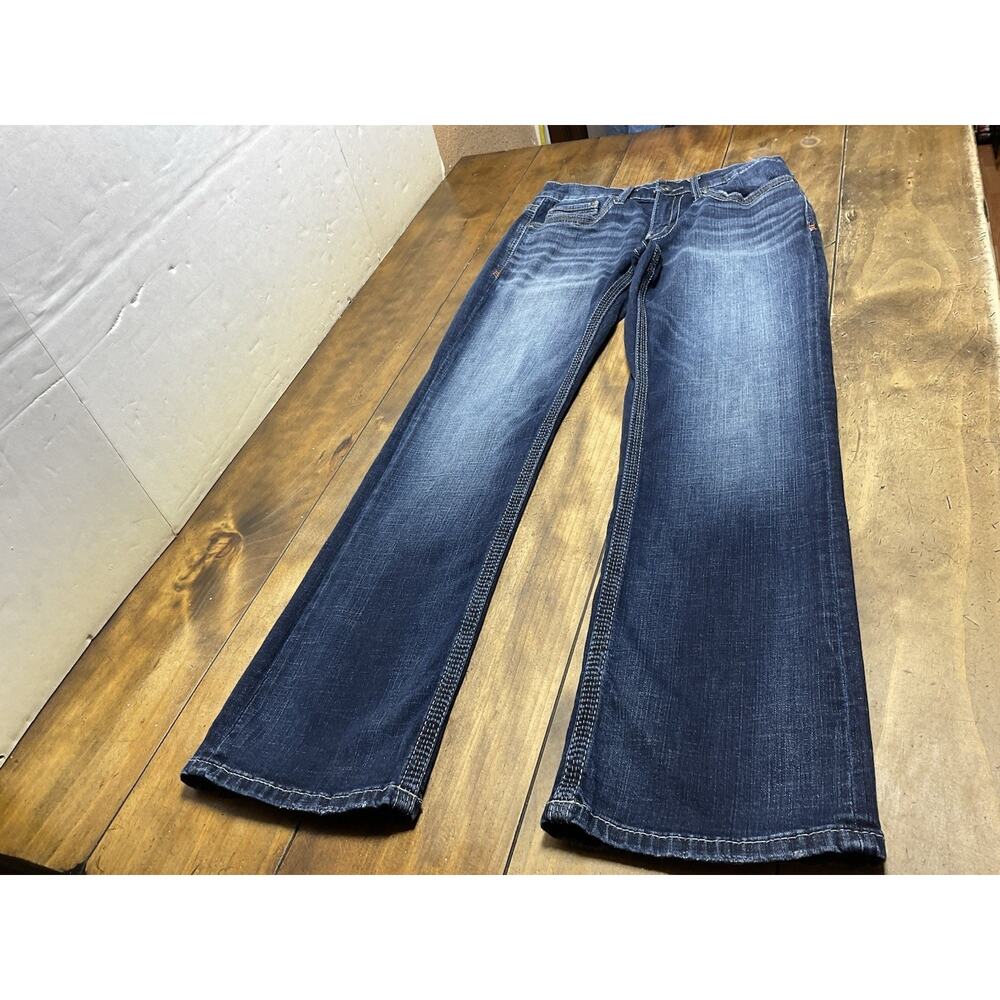 BKE Buckle Jake Jeans Mens 30x32 Blue Straight Leg Embroidered Medium Wash Faded